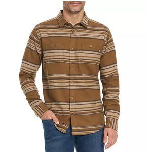 Hurley Longsleeve  Button Up Brushed Flannel Soft Shirt Small Brown NWT